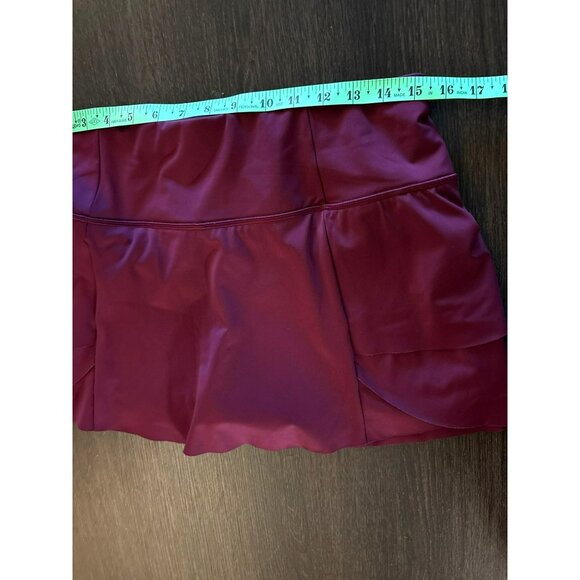 Athleta Burgundy Momentum Tiered Tennis Athletic Performance Skort Size M - Picture 5 of 9